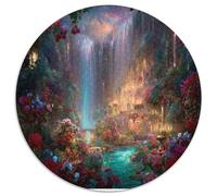 Cascata Fantastica Puzzle 1000 Pezzi Rotondo Carta Puzzle per Adulti Scenario Foresta Tropicale