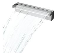 Cascata in acciaio inossidabile con controllo tramite telefono cellulare, kit pompa incluso, fontana for piscina e giardino for uso esterno(90cm/35.4in)