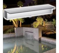 Cascata in Acciaio Inox da 200 cm, Personalizzabile, Resistente alla ruggine, Ideale per laghetti Esterni e Interni, Colore Argento, Perfetta per l'arredamento di Giardini e spazi Verdi (78,