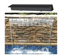 Cascata in acciaio inox da 81,9 cm, per fontana esterna, ideale per hotel e ville, con accessori per migliorare la decorazione del cortile e della piscina
