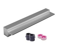 Cascata in Acciaio Inox per Giardino, Patio e Cortile - Kit Fontana per Piscina Sottile e Lunga con raccordi, Uscita a Incasso a Parete (100-200 cm, Argento)