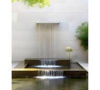 Cascata in Acciaio Inox per Piscine e Giardini - Fontana da Esterno da 60 cm, Cascata per laghetto, Decorazione per Spa, Perfetta per patii e abbellimento del Paesaggio