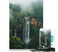 Cascata in una foresta lussureggiante Puzzle da 1000 pezzi Gioco di costruzione Focus Incastro perfetto Attività gratificante per le giornate di pioggia (50x75cm)