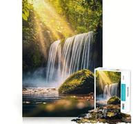 Cascata in una foresta lussureggiante Puzzle da 1000 pezzi Gioco di costruzione Focus Incastro perfetto Attività gratificante per le giornate di pioggia (38x26cm)