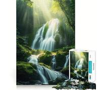 Cascata in una foresta lussureggiante Puzzle da 1000 pezzi per adolescenti Divertimento per lo sviluppo della mente Dimensioni uniformi Pezzi precisi Attività rilassante di gruppo al chiuso (50x75cm)