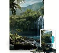Cascata nella foresta Puzzle naturalistico da 1000 pezzi per ragazzi Gioco di memoria Divertimento Connessione pulita e senza soluzione di continuità Attività di gruppo rilassante al chiuso (50x75cm)