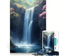 Cascata nella foresta Puzzle naturalistico da 1000 pezzi per ragazzi Gioco di memoria Divertimento Connessione pulita e senza soluzione di continuità Attività di gruppo rilassante al chiuso (50x75cm)