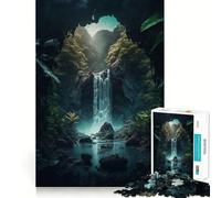 Cascata nella foresta Puzzle naturalistico per adulti 1000 pezzi Gioco di memoria e allenamento per la mente Taglio di precisione Finitura di alta qualità Un modo coinvolgente per trascorrere
