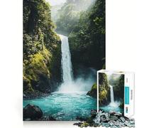 Cascata nella giungla lussureggiante Puzzle per adulti 1000 pezzi Gioco di memoria e allenamento per la mente Taglio preciso Finitura di alta qualità Un modo coinvolgente per trascorrere