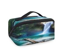 Cascata nella giungla tropicale borse per il trucco da viaggio per donne uomini ragazze ragazzi borsa da bagno tropicale borsa portatile articoli da toeletta cosmetici organizer doccia borsa