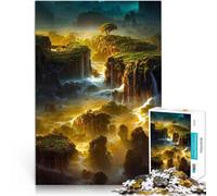 Cascata nella natura della foresta puzzle 1000 pezzi per adulti Gioco di famiglia antistress sfida difficile Giocattoli per la decorazione della casa 38x26cm