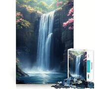 Cascata nella natura della foresta Puzzle da 1000 pezzi per adolescenti Gioco di abilità mentale Divertente Dimensioni uniformi Pezzi precisi Rilassante Attività di gruppo al chiuso (38x52cm)