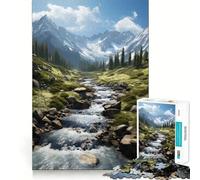 Cascata nella natura della foresta Puzzle da 1000 pezzi per adulti Gioco di memoria Incastro perfetto,senza spazi vuoti Attività rilassante per la pausa mentale (38x26cm)