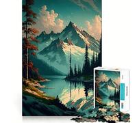 Cascata nella natura della foresta Puzzle da 1000 pezzi per ragazzi Gioco stimolante per la mente Incastri precisi Senza spazi vuoti Attività rilassante di gruppo al chiuso (38x52cm)