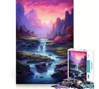 Cascata nella natura della foresta Puzzle da 1000 pezzi per ragazzi Gioco stimolante per la mente Incastro perfetto,senza spazi vuoti Attività rilassante di gruppo al chiuso (50x75cm)
