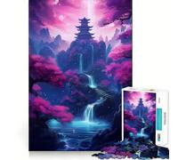Cascata nella natura della foresta Puzzle per adulti da 1000 pezzi Allenamento mentale divertente Pezzi senza sbavature Attività di gruppo emozionante (50x75cm)