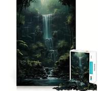 Cascata nella natura della foresta Puzzle per adulti da 1000 pezzi Gioco di divertimento mentale Tecnologia di taglio laser avanzata Sfida divertente per il tempo di attesa (50x75cm)
