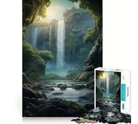 Cascata nella natura,puzzle da 1000 pezzi,gioco creativo,incastro perfetto,nessun pezzo si stacca,attività per rafforzare i legami familiari (38x52cm)