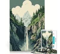 Cascata nella natura,puzzle per adulti da 1000 pezzi,gioco di logica,taglio di precisione,bordi lisci,regalo perfetto per riunioni di famiglia (50x75cm)
