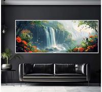 Cascata Paesaggio Diamond Painting Grandi Dimensioni 80x40cm, 5D Diamond Painting Kit Completo Puzzle Pittura Diamante, DIY Diamanti Painting Diamond Art Artigianato per Casa Decorazioni Parete-j182