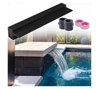 Cascata per Fontana da Piscina in Acciaio Inox, Design Elegante a Incasso da 65 cm per Piscine Fuori Terra/interrate, Ideale per Giardini, terrazze, Ville e Cortili - Finitura Nera