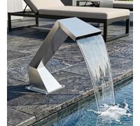 Cascata per piscina con LED RGB Acciaio Inox 63,5 x 29 x 51 cm