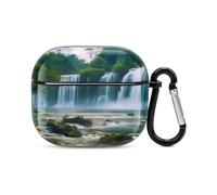 Cascata Scenery Custodia per auricolari Bluetooth Full Body Protezione antiurto Custodia rigida Supporto ricarica wireless con portachiavi Regalo personalizzato per AirPods 3