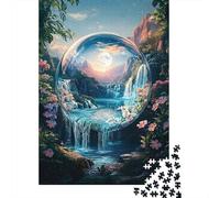 Cascata Sfera di Cristallo Puzzle 1000 Pezzi Carta per Adulti Valle Notturna Gioco di Puzzle Relax Decorazione Casa Regalo 52x38cm/1000pcs