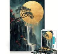 Cascata sotto la luna,puzzle per adolescenti,1000 pezzi,gioco di memoria,incastro perfetto,nessun pezzo si stacca,gioco per allenare la mente,ideale da portare in viaggio,regalo perfetto (38x52cm)