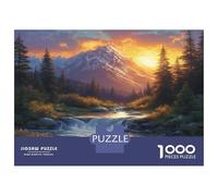 Cascate Alpine Puzzles 1000 Pezzi In Montagna Sunset St cartone Riciclato, Un Tangram Per Mindfulness, Ideale Per Decorazione Casa Design, Idea Regalo Originale 52x38cm/1000pcs