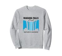 Cascate del Niagara: Avventura nella Cascata della Doccia della Natura Felpa, Unisex per Adulti, Grigio Melange, L
