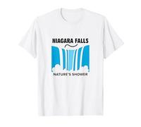 Cascate del Niagara: Avventura nella Cascata della Doccia della Natura Maglietta, Uomo, Bianco, XXL