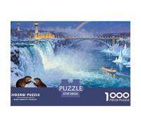 Cascate del Niagara canadese Inverno Puzzle in Legno Impermeabile DIY Puzzles Da 1000 Pezzi Per Adulti Divertenti Giochi Educativi