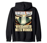 Cascate del Niagara dove l'acqua incontra Wonder Travel Family Trip Felpa con Cappuccio