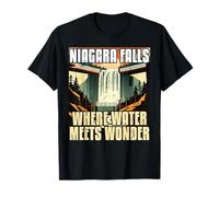 Cascate del Niagara dove l'acqua incontra Wonder Travel Family Trip Maglietta