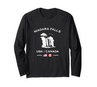 Cascate del Niagara USA Canada Bandiera Cascata Viaggio Maglia a Manica