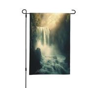 Cascate e nebbia in un mondo fantastico Bandiere da giardino primaverile per esterni, perfette per decorazioni pasquali e decorazioni primaverili all'aperto