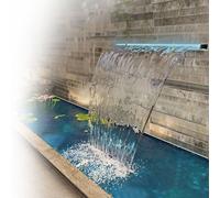 Cascate for laghetti con scarico d'acqua e pompa dell'acqua, scarico a cascata incassato nel muro, for aree decorative di parchi/paesaggi/giardini/luoghi commerciali, giochi d'acqua(60cm/23.6in)
