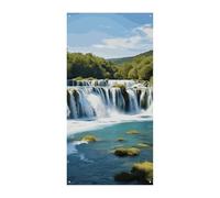 Cascate sul fiume Krka Copertura Banner 90x180cm Festone Festone Stagionale Cartello di Benvenuto Decorazione Verticale Porta Appeso Per Portico Ingresso Giardino Decor