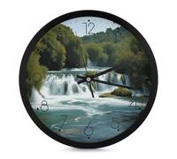 Cascate sul fiume Krka Orologio da parete 25,4 cm silenzioso senza ticchettio Orologio da parete decorativo a batteria Orologio da parete moderno Orologio da parete rotondo per soggiorno cucina