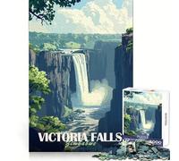 Cascate Vittoria, Zimbabwe Puzzle da 1000 pezzi per adolescenti Chiarezza mentale Leggera distrazione Perfetto per un gioco di gruppo Regalo di Natale (50x75cm)