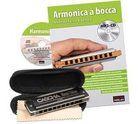 CASCHA - Armonica a bocca con armonica diatonica in Do maggiore, ideale per principianti e adulti, colore: nero