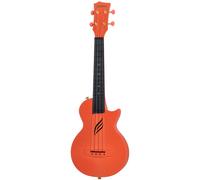 CASCHA Set per ukulele da concerto in fibra di carbonio, set con 3 plettri, custodia, tracolla, set per ukulele, set di corde in fluorocarbonio, piccola chitarra hawaiana per principianti, arancione