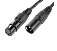 CASCHA Cavo per Microfono Professionale - Premium Microphone Cable Jack XLR Jack to XLR Plug XLR (6m, nero) - Cavo audio di alta qualità