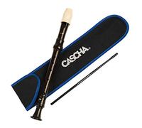 CASCHA Flauto dolce soprano, flauto in plastica per bambini e principianti, set con borsa, asta di pulizia e schema di diteggiatura, marrone, diteggiatura tedesca