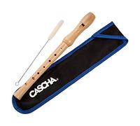 CASCHA Flauto Dolce Soprano in Do, Legno d'Acero, Flauto a 2 Pezzi, Diteggiatura Barocca, Flauto per Bambini con Asta di Pulizia e Custodia