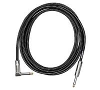 CASCHA Guitar Cable, Angled, Black Tweed, 9 m