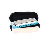 Cascha Ocean Rock Armonica a bocca A-Dur in blu | Armonica diatonica professionale a 10 fori | Accordatura di alta qualità in bronzo fosforoso | con custodia morbida e panno per la pulizia