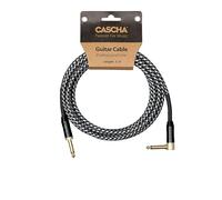 CASCHA Professional Line Guitar Cable, Angled, Tweed Black, 3 m