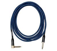 CASCHA Professional Line Guitar Cable, Angled, Tweed Blue, 3 m